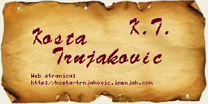 Kosta Trnjaković vizit kartica